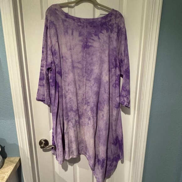 NWOT MARIA DE GUADALAJARA PLUS SIZE 2XL/3XL COTTON GAUZE TIE DYE TUNIC TOP - Picture 2 of 2